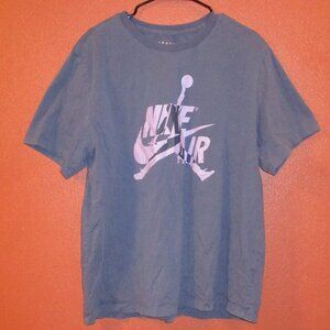 Jordan Nike Air Woman XX Large Blue Purple Graphic Airman Short Sleeve Shirt